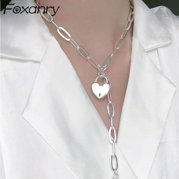 

chains evimi 925 sterling silver sweater necklace ot buckle accessories trendy elegant creative love heart design party jewelry