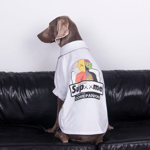 

large dog clothes spring and autumn golden retriever samoyed labrador cartoon print t-shirt apparel