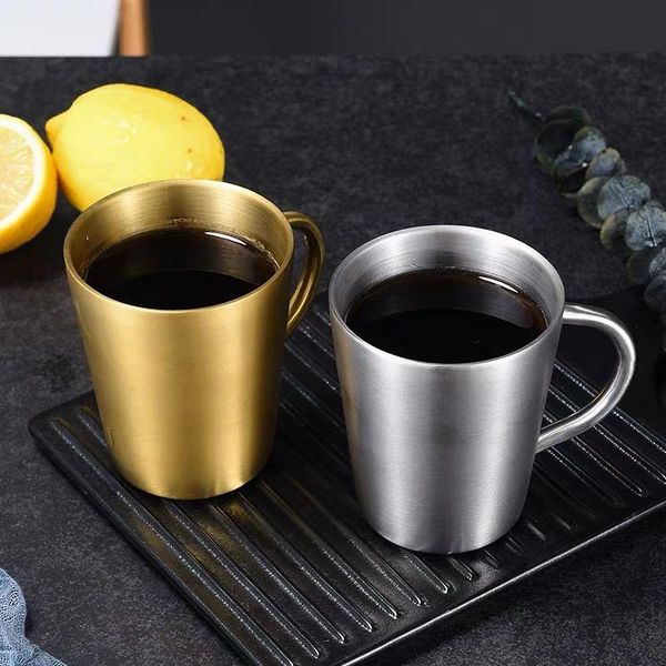 

mugs double wall stainless steel coffee mug portable cup travel tumbler jug milk tea cups office water