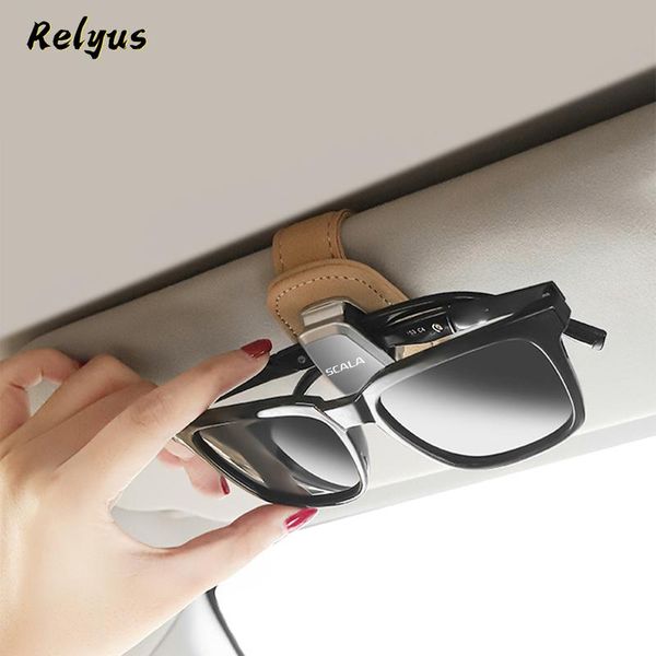 

other interior accessories suede car sun visor sunglasses holder eyeglass glasses storage ticket card clip for scala vrs