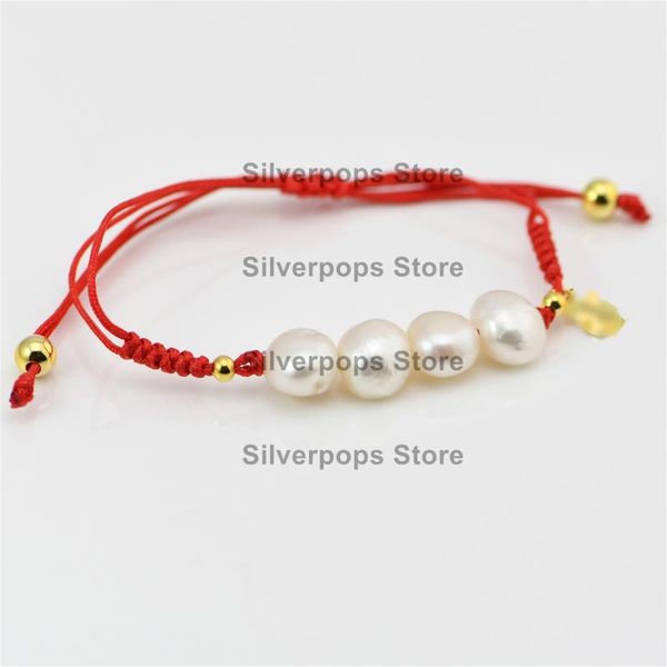 

charm bracelets 925 sterling silver/small tag & pearl red woven chain/premium quality european spanish styles birthday present/gift, Golden;silver