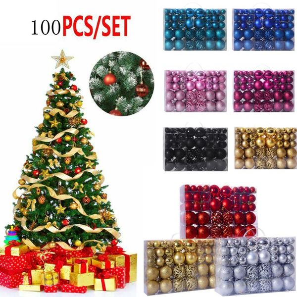

pieces christmas ball ornaments xmas tree bauble hanging home party ornament decor solid box wholesale decoration