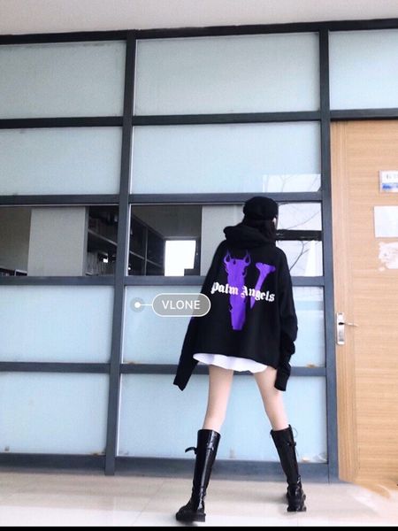 

luxury hoodie v and lone x palm angles miami co branded limited large terry, Black