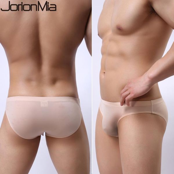 

underpants ice silk underwear men briefs seamless breathable panties bikini solid innerwear low waist soft n04, Black;white