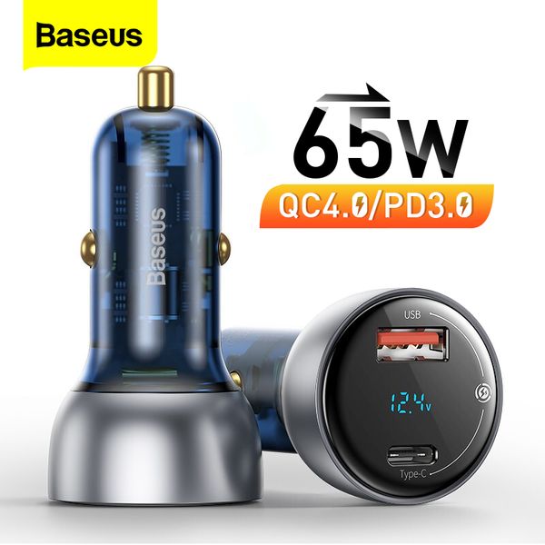 

baseus 65w usb car charger quick charge 4.0 3.0 qc4.0 qc3.0 type c pd fast car charging charger for iphone xiaomi mobile phone