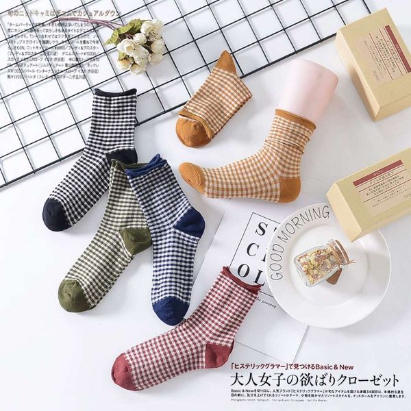 

spring autumn plaid cotton gift box girls college fashion curled pile, Black;white