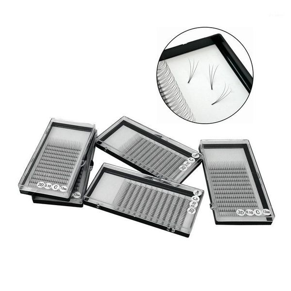 

premade volume fans lashes short stem 5 trays wholesale handmade 3d false eyelashes 0.10mm c/d eyelash vendor custom logo1