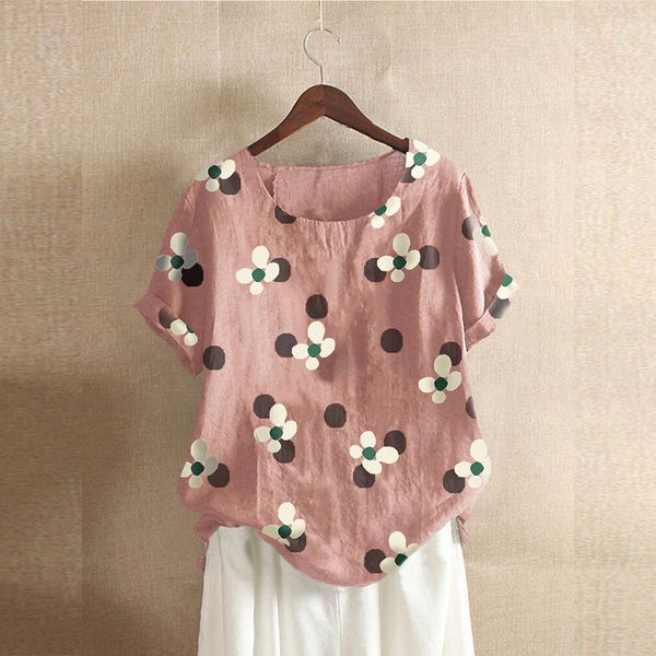 

2021ins new cartoon printed t-shirt cotton hemp casual short sleeve t-shirt, White