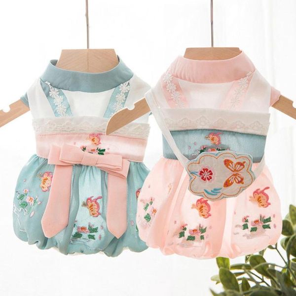 

dog apparel fashion cotton pet clothes spring summer dress han chinese clothing style for chihuahua cat dogs puppy supplier