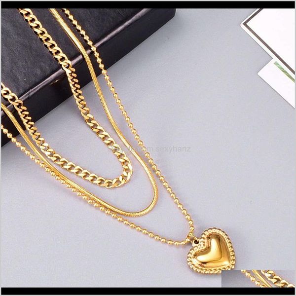 

necklaces & pendants jewelry drop delivery 2021 l110 multi-layer snake bone love necklace with cool wind fashionable short designer fashion, Silver