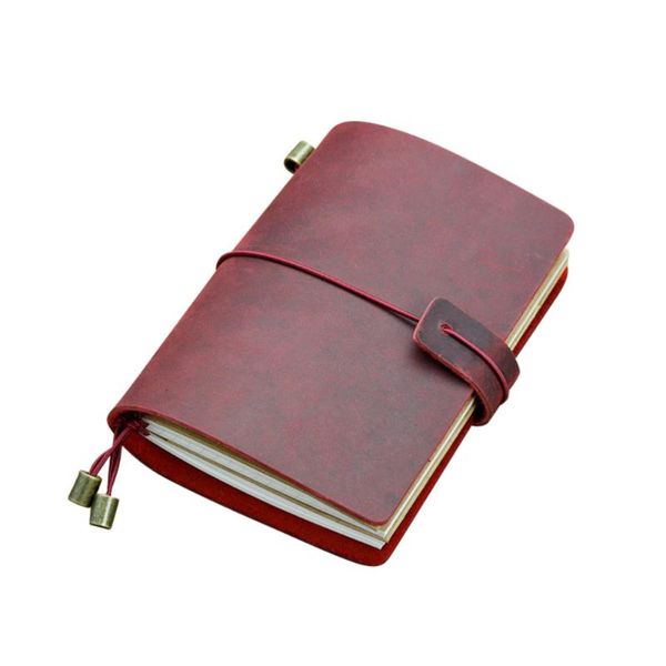 

classic cowhide notebook passport shaped diary journal notepad travel paper office supplies stationery (red) notepads, Purple;pink