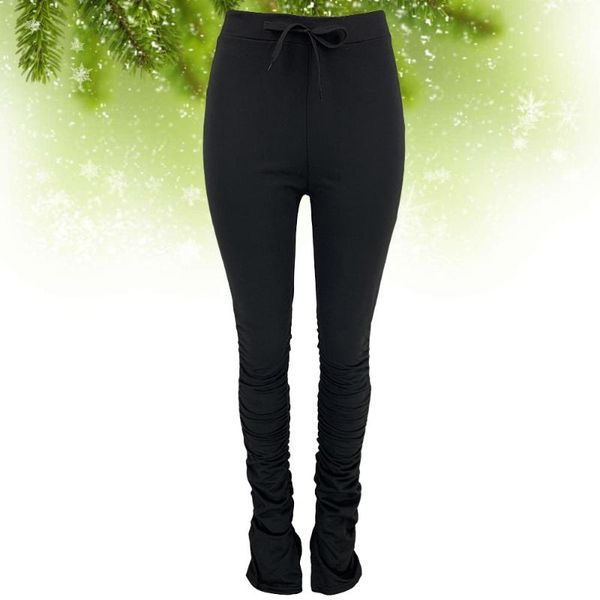 

yoga outfit pants simple comfortable cool wrinkle trumpet sprot for woman (s, black)