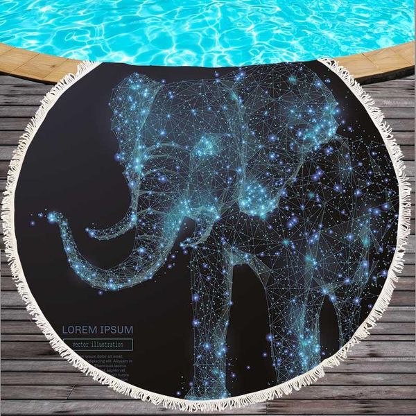 

towel the constellation animal's round beach printed for summer microfiber swimming blanket