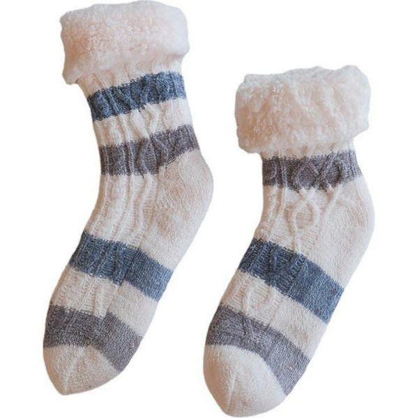 

womens fuzzy slipper socks knitted fluffy cozy cabin winter warm fleece soft thick comfy anti slip christmas gift stockings hosiery no-skid, Black;white