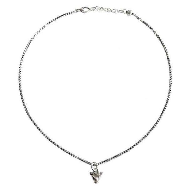 

iter tauren necklace s925 silver women alphabet zodiac ox pendant men's and women's couple's clavicle chain