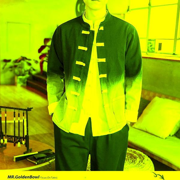 

mrgoldenbow japnese gradient color man jacket plus size men casual long sleeve coats tang clothes 2021 autumn male jackets men's, Black;brown