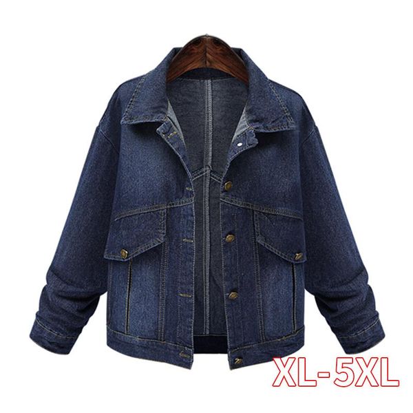 

women's jackets autumn 2021 women denim coat large size jacket female loose jean coats dropshippping, Black;brown