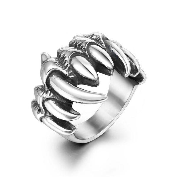 

cluster rings hemiston retro titanium steel trend skull personality ring ghost hand boys and girls punk, Golden;silver