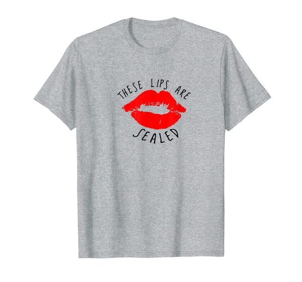 

these lips are sealed valentines t-shirt, White;black