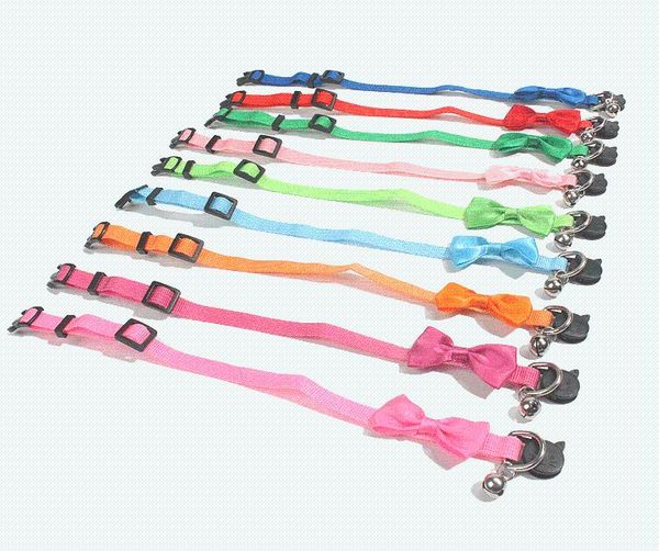 

cat collars & leads collar pet supplies bow tie nylon bell adjustable size suitable for cats and small dogs