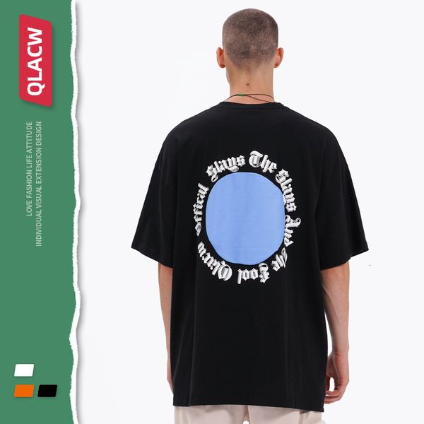 

t shirt qlacw large men's wear high street fashion sanskrit foam printed short sleeve for men in spring and summer of 2021, White;black