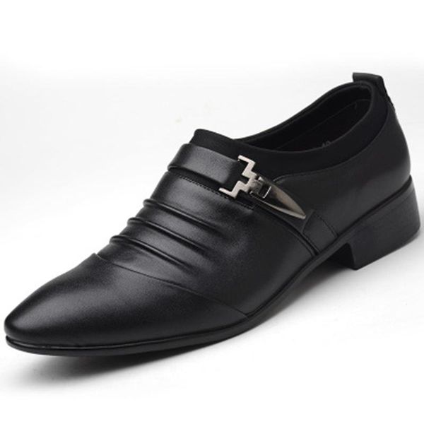 

men dress shoes fashion formal wedding mens luxury men's business casual classic gentleman man hommes, Black