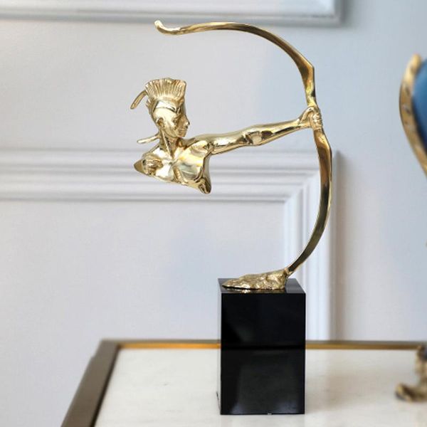 

wall clocks home decoration accessories gold copper greek archery figures decor figurine living room ornament objects el black crystal