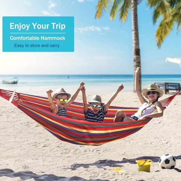 

outdoor pads hammock portable garden sports home travel camping swing canvas stripe hanging bed beach hiking