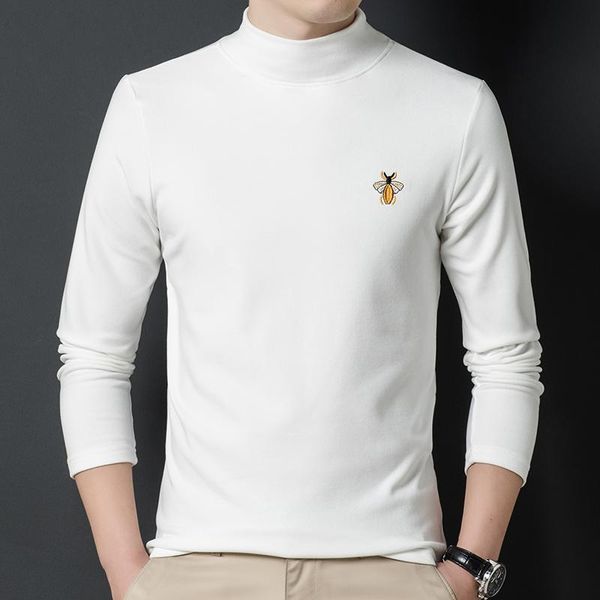 

men's sweaters 2021 autumn and winter men turtleneck pullover sweater fashion solid color thick warm bottoming shirt male brand clothes, White;black