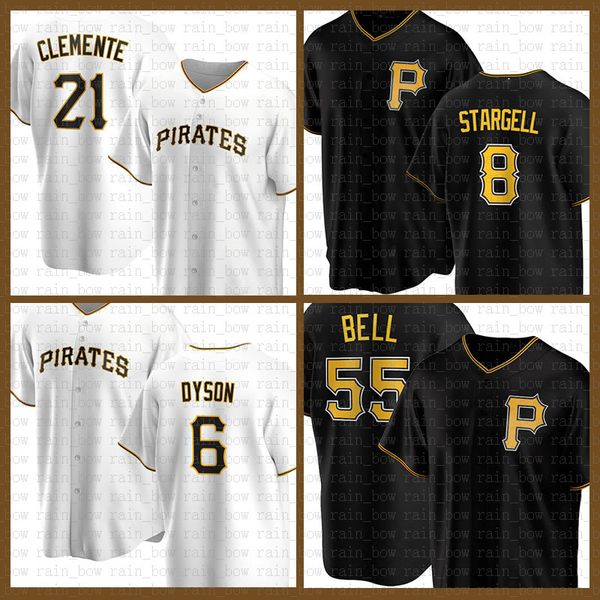 

pittsburgh baseball jersey pirates custom 21 roberto clemente 8 willie stargell 55 josh bell 6 starling marte 45 gerrit cole 36 jose osuna, Blue;black