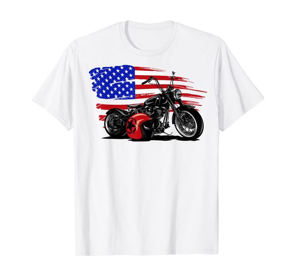 

america vintage motorcycle biker gift bikes lovers t-shirt, White;black