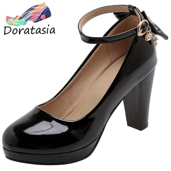 

dress shoes doratasia girl for date fashion high heels pumps classic sweet butterfly-knot women 2021 platform woman, Black
