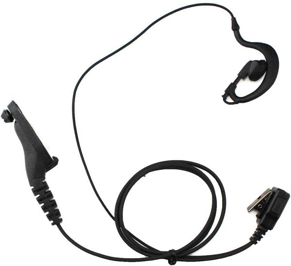 G Shape 3' 2-Wire Coil Earbud Audio Mic Surveillance Kit PTT Button Mic Compatibile per Motorola Radio XPR 6000 XPR6500 XPR6550 XPR