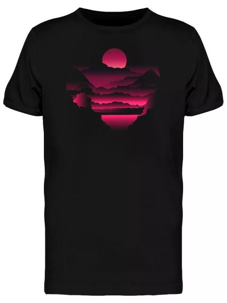 

Red Landscape Mountains View Tee Men's -Image by Shutterstock, White;black