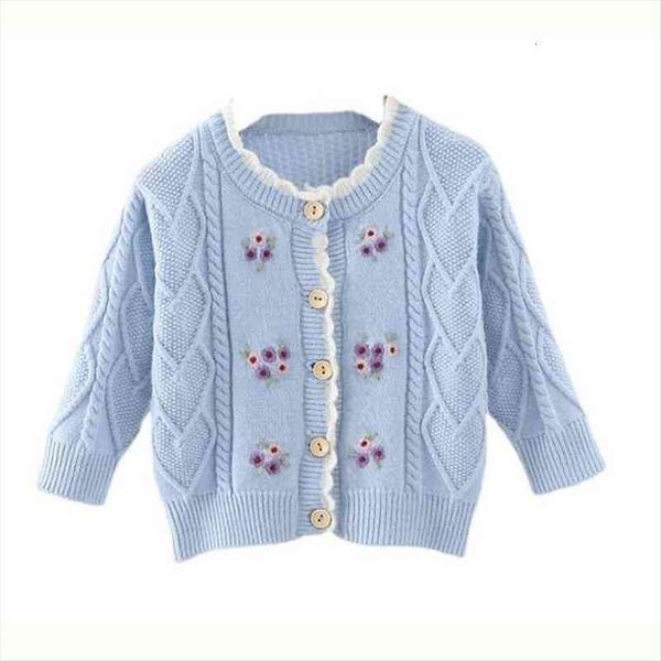 

baby girls weaters childrens sweater cardigan 1 7y little spring fall bottoming shirt knitted clothes toddler fashionable, Blue