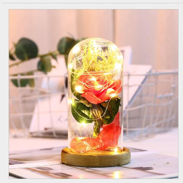 

decorative flowers & wreaths led night lamp bedroom mother's day giftds artificial rose romantic valentine's wedding party flower