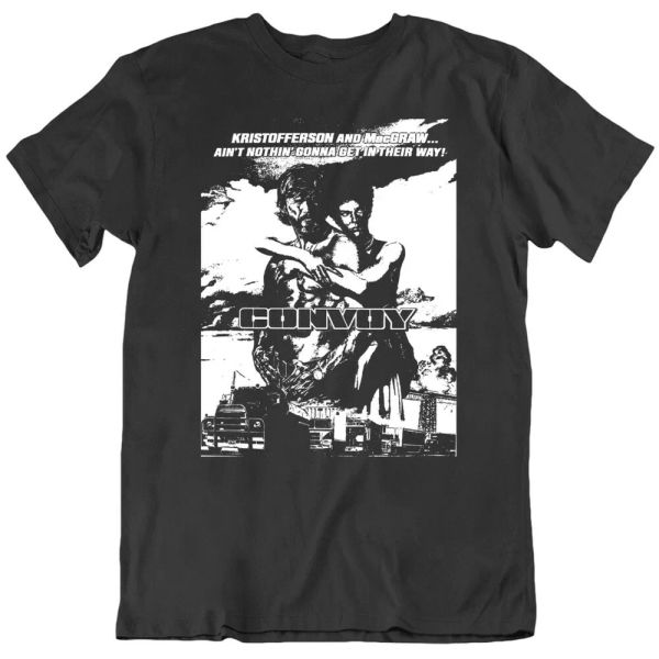 

convoy kris kristofferson trucker 70s movie fan t shirt, White;black