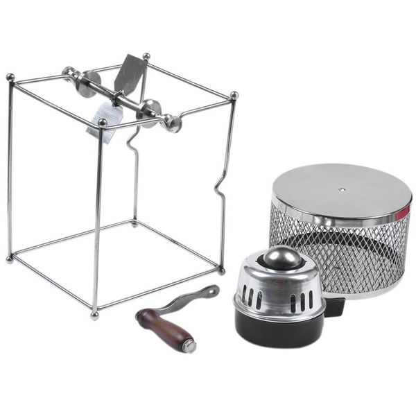 

coffee roasters stainless steel roaster manual hand-operated rotary gas alcohol stove bean baking maker espresso machine