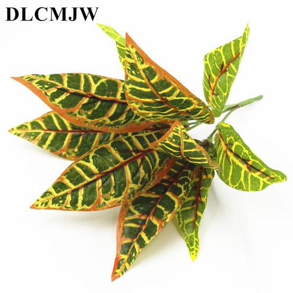 

decorative flowers & wreaths 1pcs artificial plants green grass plastic plant wall garden home decoration fake leaves