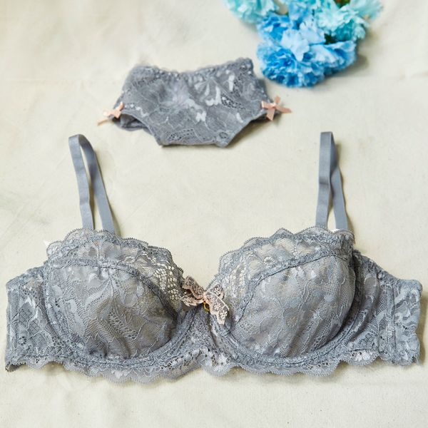 

bra set ultra thin 9186 steel ring half cup suit, Red;black