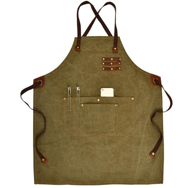 

aprons mxlb durable denim work apron multifunction tool with 5 pockets for men carpenters gardener barber chefs waiter back