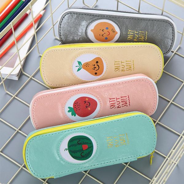 

purse kids coin pencil case for girls boys stationery geometry bag cartoon pen box children school cases 2021, White