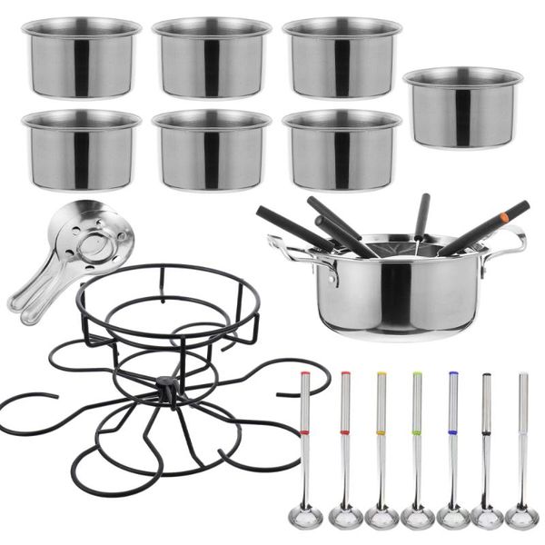

set alcohol stove portable fondue pot stainless steel cookware pans