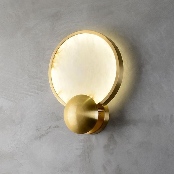 

wall lamp copper marble modern chinese creative personality bedroom bedside aisle living room background
