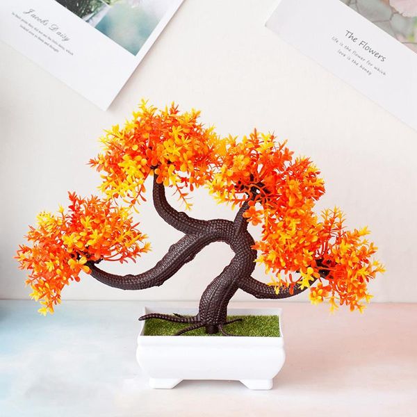 

artificial plants bonsai small tree pot fake flowers potted ornaments for home decoration el garden decor 2021 decorative & wreaths