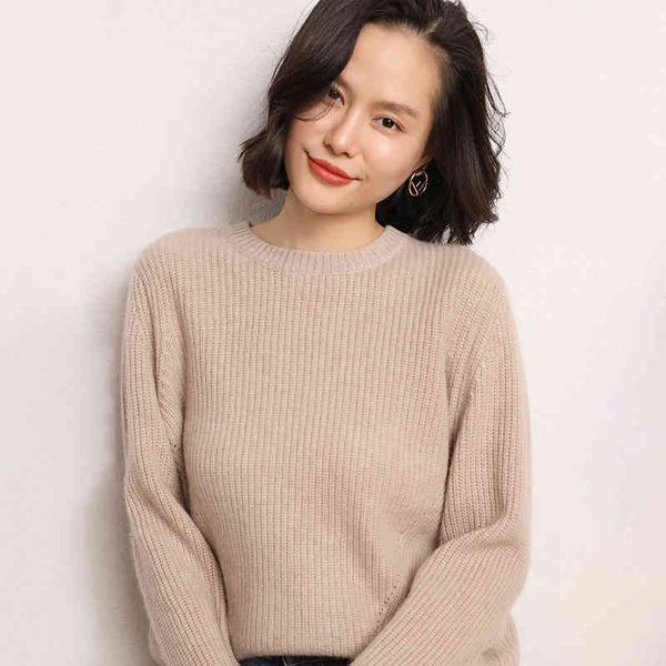 

sweaters high-end autumn winter 100% cashmere sweater o-neck women's female loose large size knitted girl clothes standard outwear, White;black