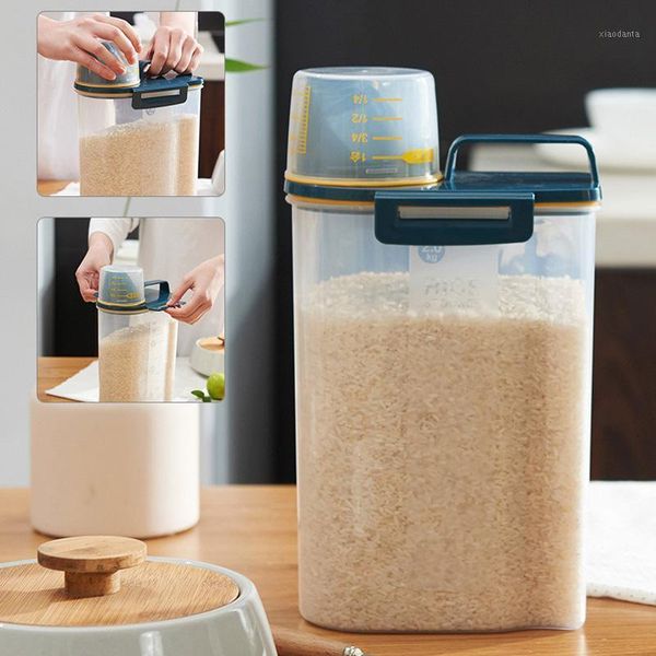 

storage bottles & jars 1.5l/2.5l/3l box powder grain dispenser kitchen food rice container washing bucket