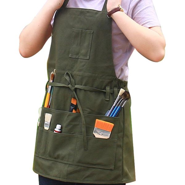 

aprons men women adjustable strap chef work apron for painting home clothes protection oxford cloth waterproof woodworking with pockets