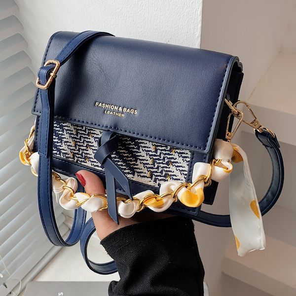 

factory direct sale 75% off color contrast youth 2021 new net red chain one shoulder women's messenger versatile ins small square bags