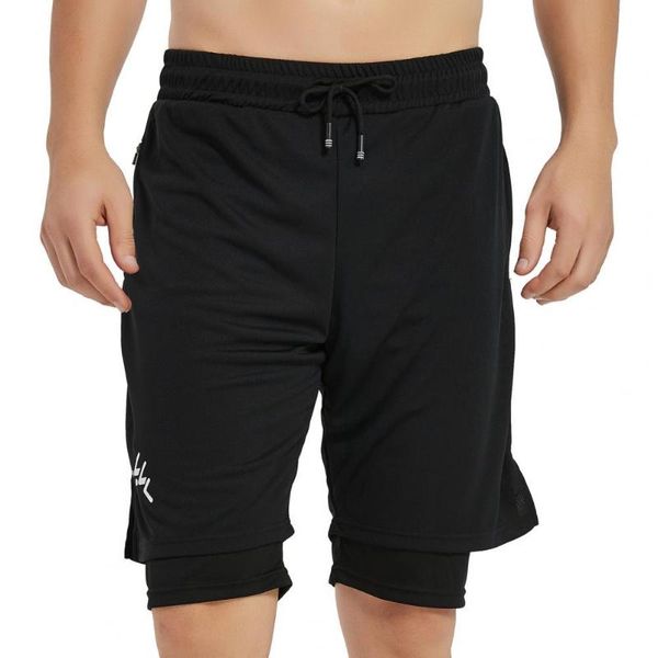 

men's shorts 2021 men sports 2 in 1 jogging fitness training quick dry mens gym sport short pants, White;black